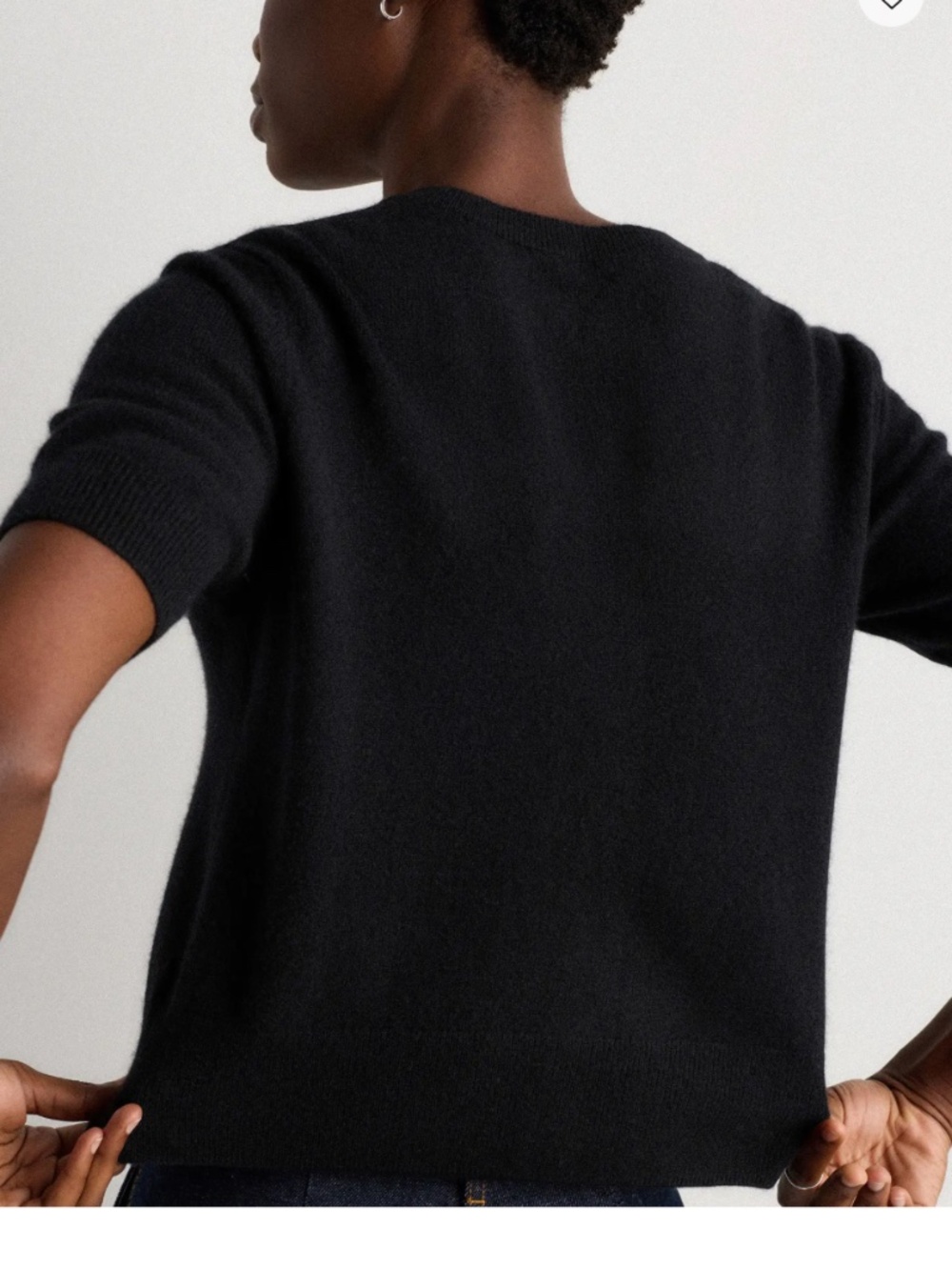 Quince Mongolian Cashmere Short Sleeve Cardigan - Picture 3 of 3